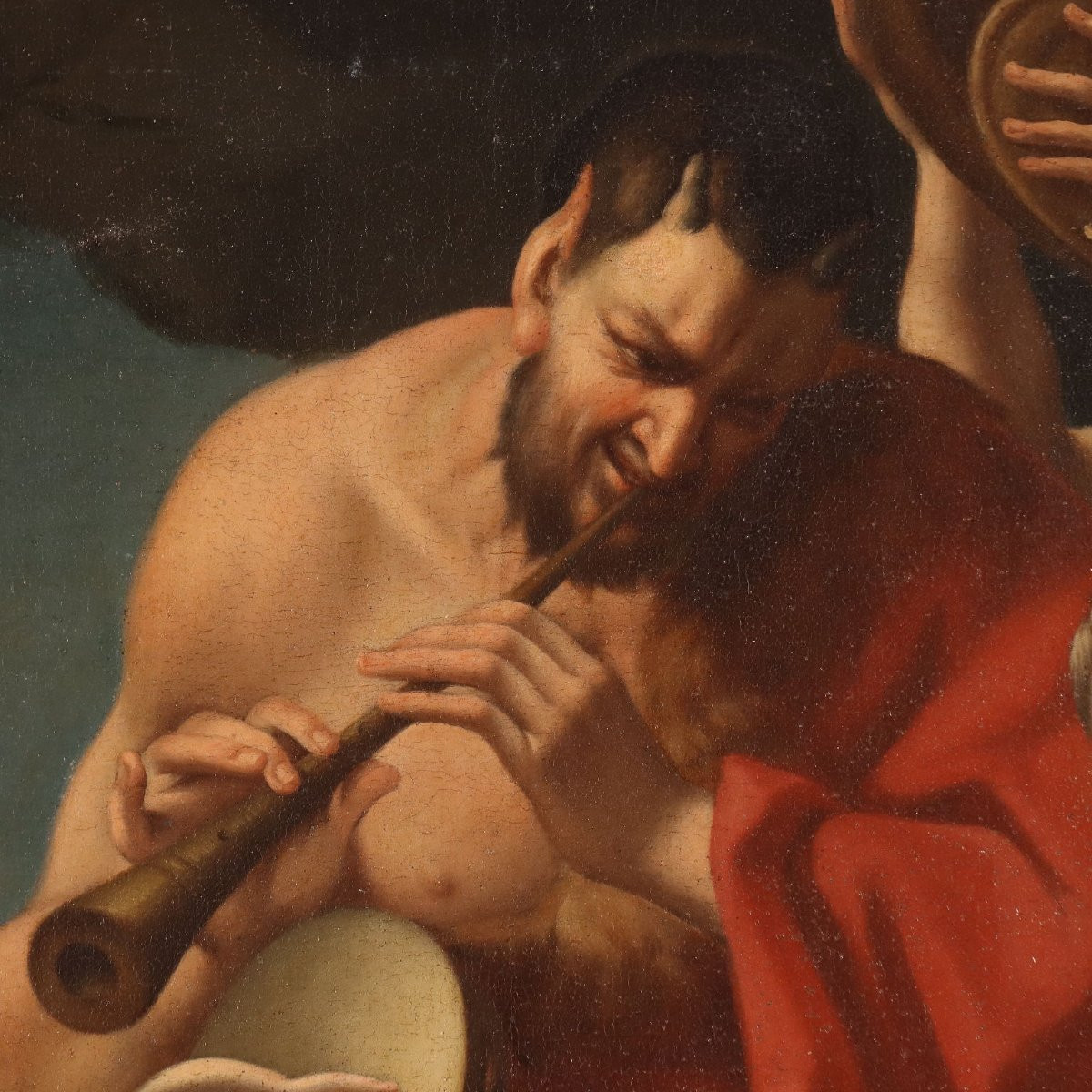 Dipinto L'Infanzia di Giove Ambito di Carlo Cignani  XVIII Secolo-photo-4