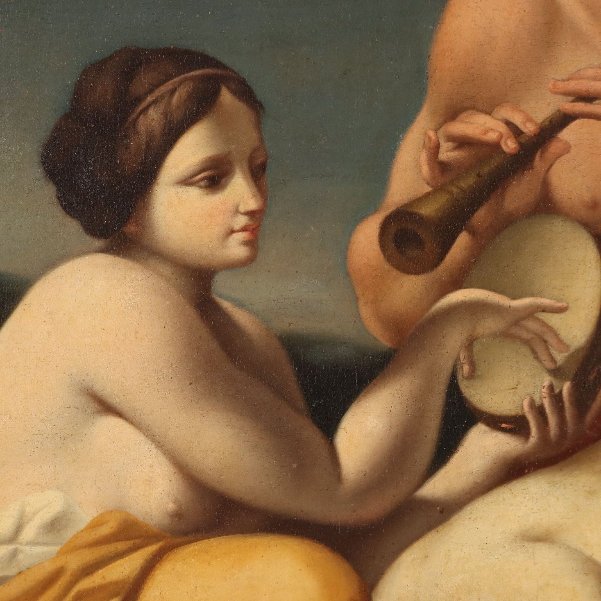 Dipinto L'Infanzia di Giove Ambito di Carlo Cignani  XVIII Secolo-photo-1