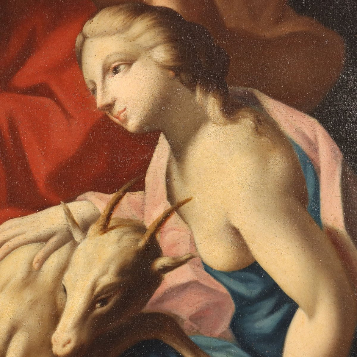 Dipinto L'Infanzia di Giove Ambito di Carlo Cignani  XVIII Secolo-photo-3