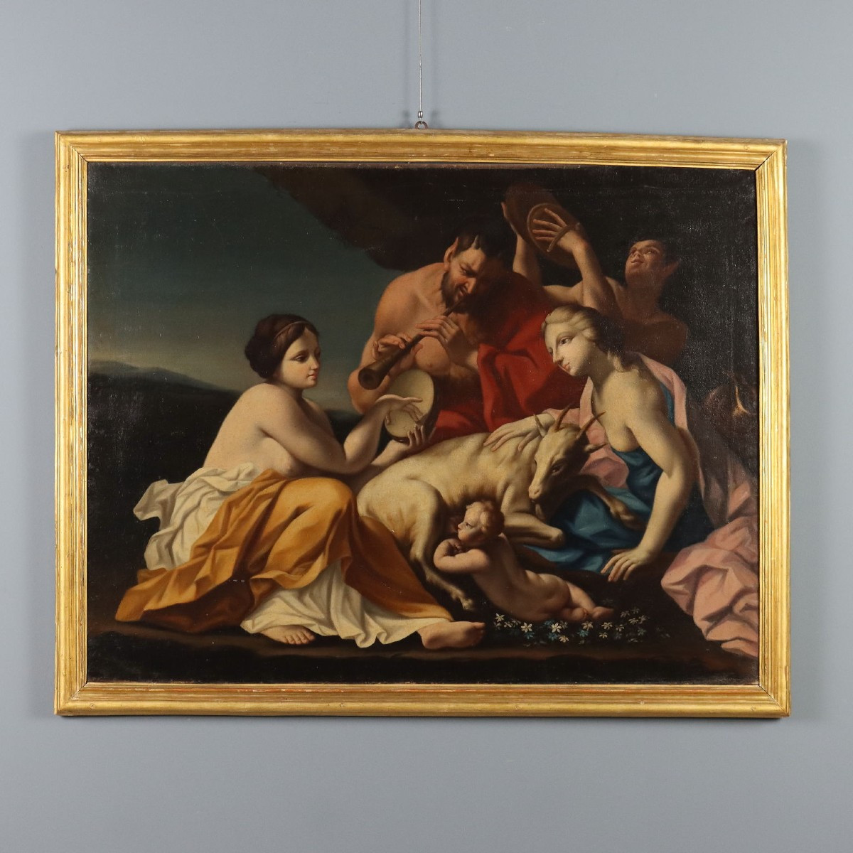 Dipinto L'Infanzia di Giove Ambito di Carlo Cignani  XVIII Secolo