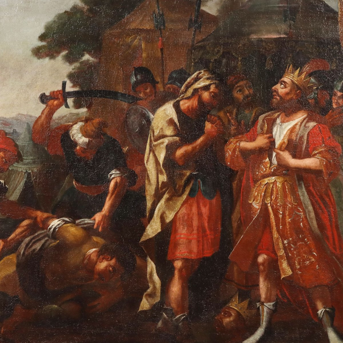 Dipinto di Scena di Richiesta di Clemenza XVII Secolo-photo-3