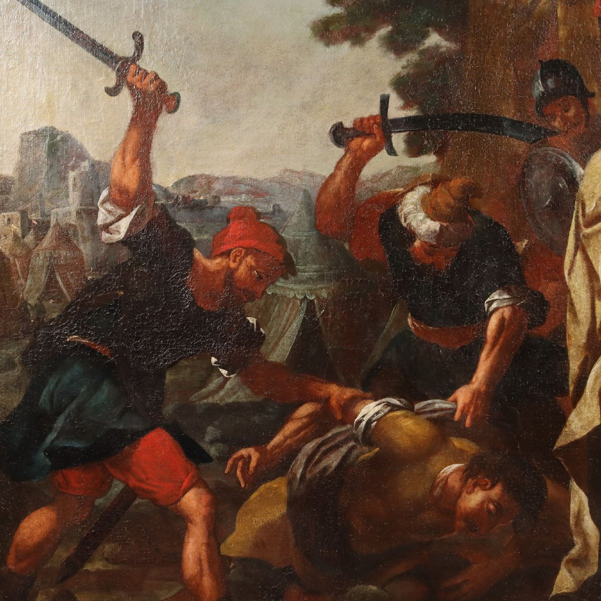 Dipinto di Scena di Richiesta di Clemenza XVII Secolo-photo-4