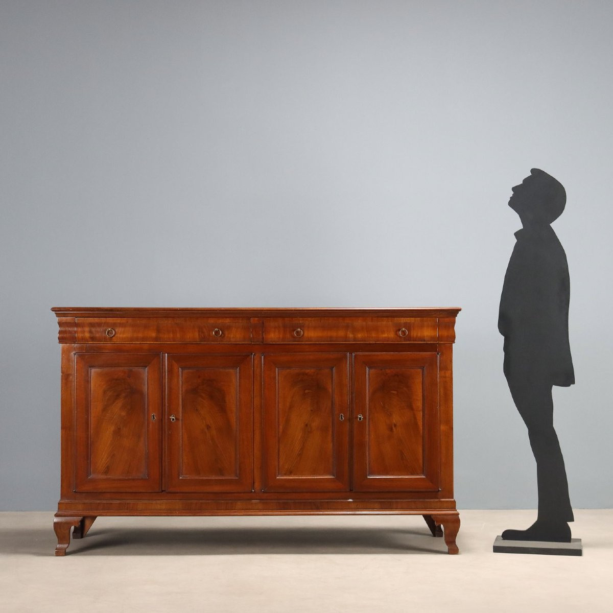Credenza in Noce e Piuma di Noce Italia XX Secolo-photo-2