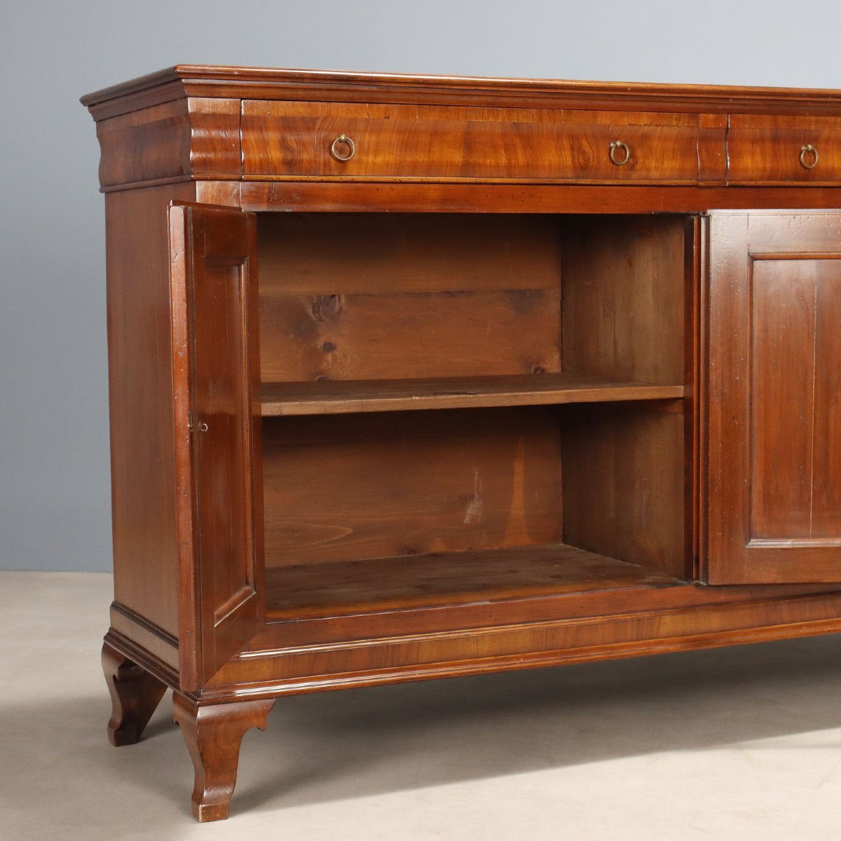 Credenza in Noce e Piuma di Noce Italia XX Secolo-photo-3