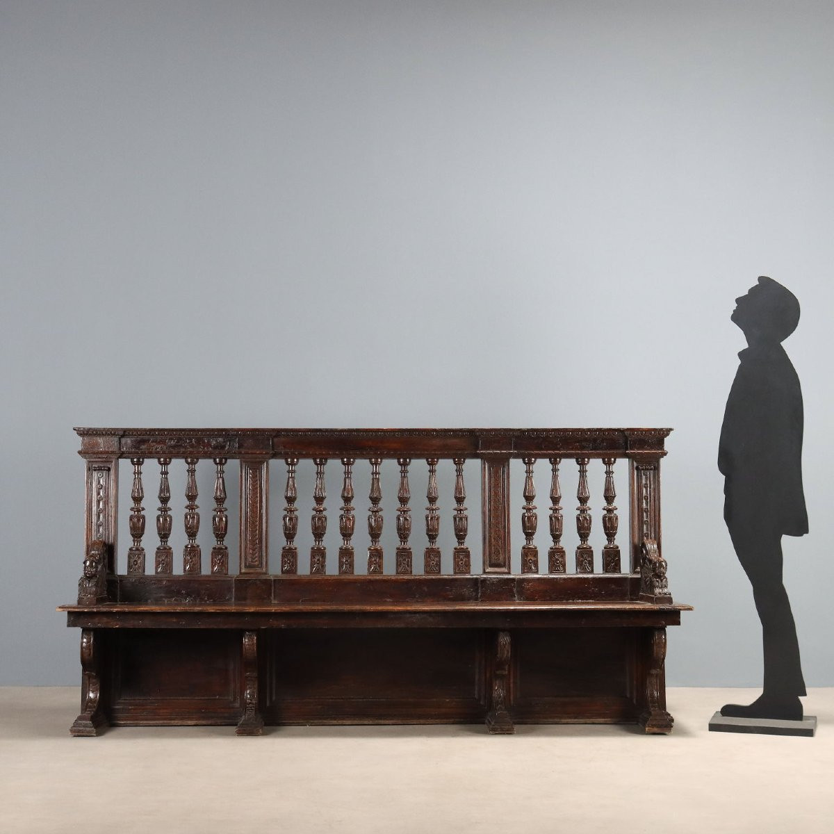 Panca in Stile Neo Barocco in Noce Italia Fine XIX Secolo-photo-2