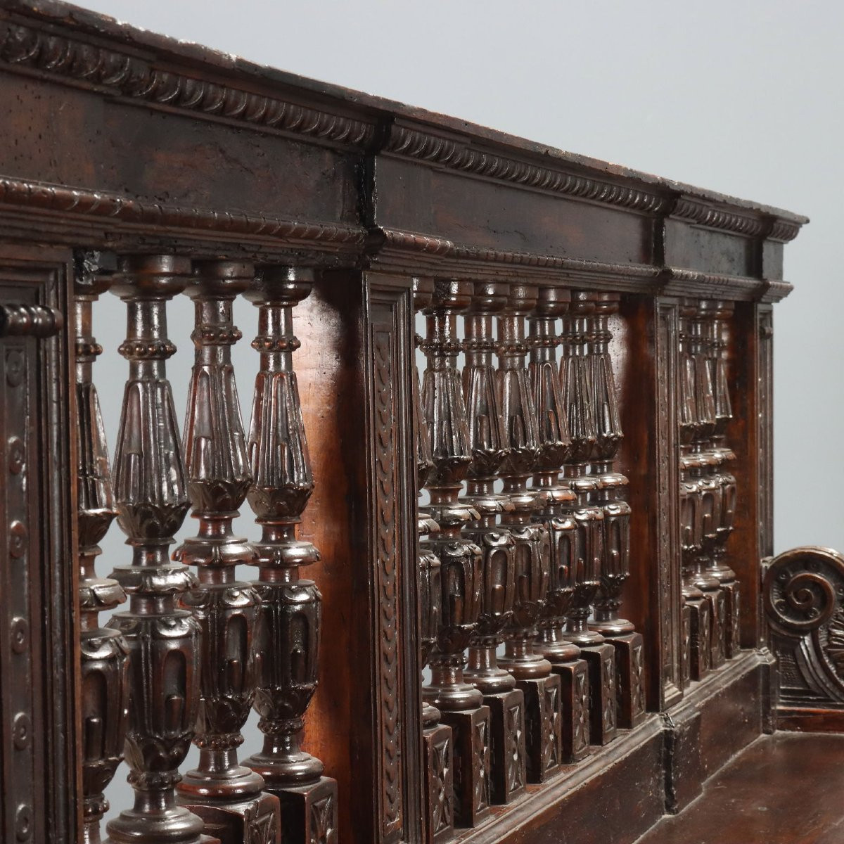 Panca in Stile Neo Barocco in Noce Italia Fine XIX Secolo-photo-1