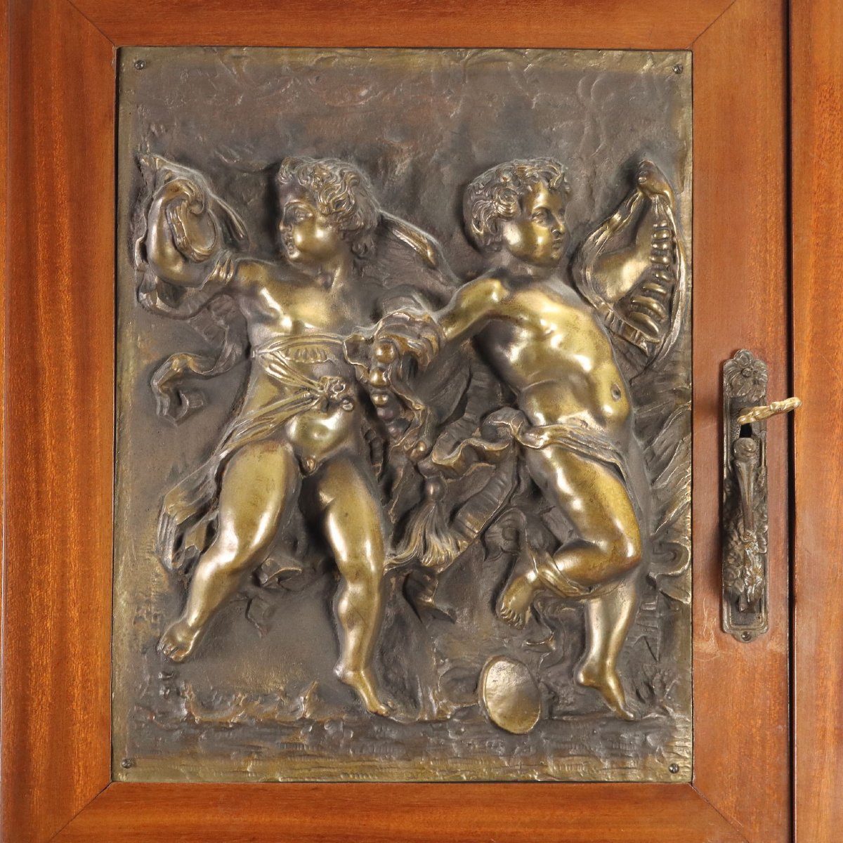 Credenza Liberty in Mogano e Fusioni in Bronzo Italia Inizio XX Secolo-photo-2