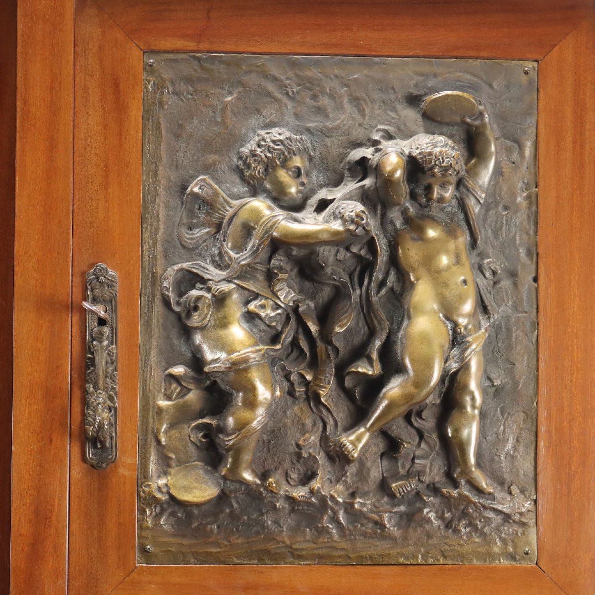 Credenza Liberty in Mogano e Fusioni in Bronzo Italia Inizio XX Secolo-photo-4