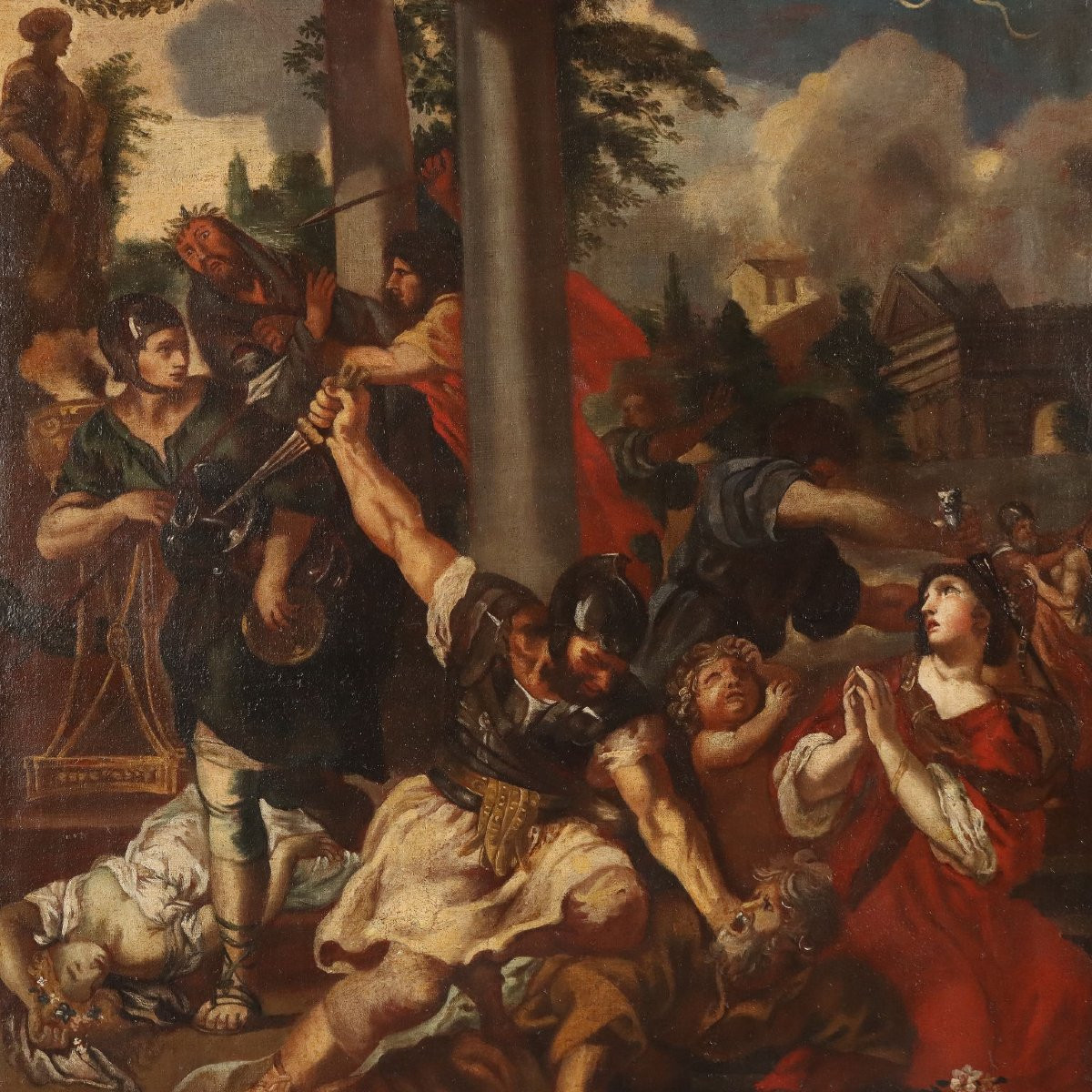 Dipinto L'Età del Ferro Seguace di Pietro da Cortona XVII Secolo-photo-3