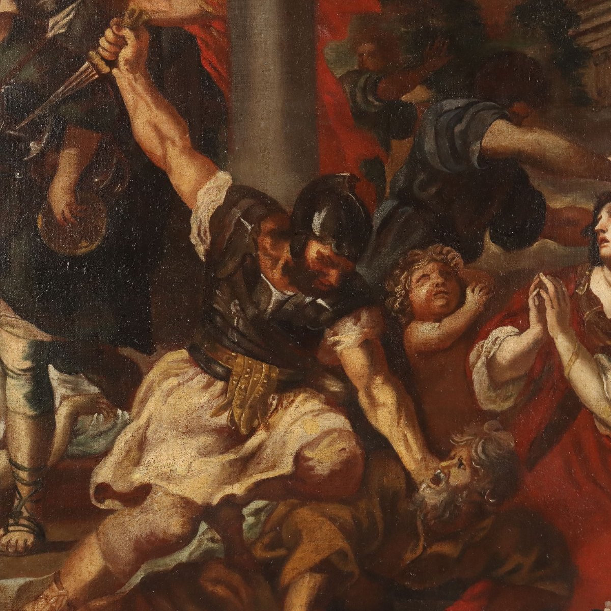 Dipinto L'Età del Ferro Seguace di Pietro da Cortona XVII Secolo-photo-1