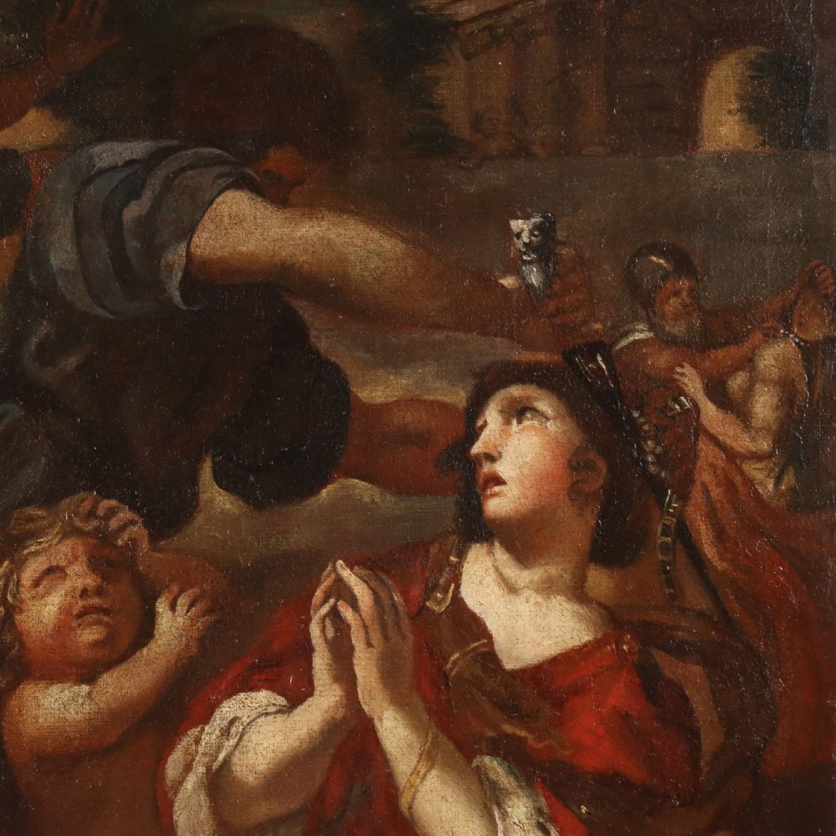 Dipinto L'Età del Ferro Seguace di Pietro da Cortona XVII Secolo-photo-3