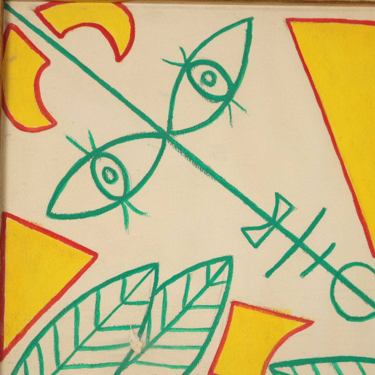 Due disegni di Jean Cocteau 'Tre Volti otto Foglie'  XX Secolo-photo-4