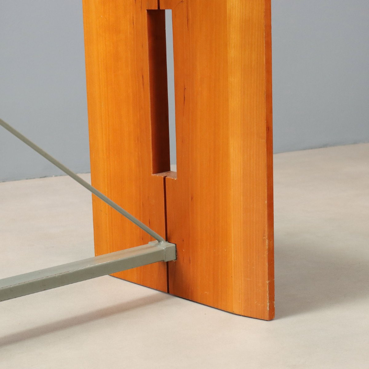 Scrivania in Vetro e Legno Anni 90-photo-4