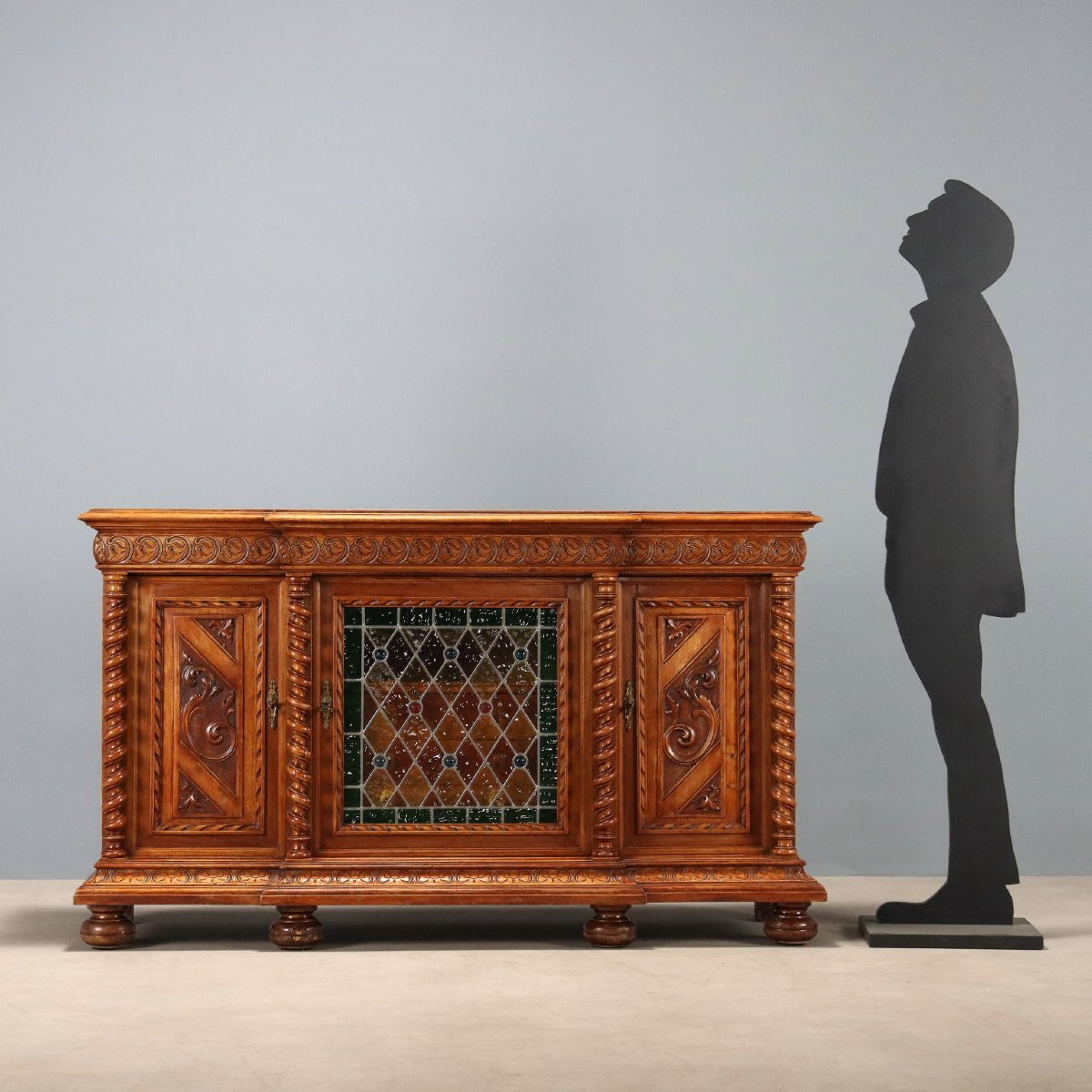 Credenza in Stile Neobarocco in Noce Italia Fine XIX Secolo-photo-2