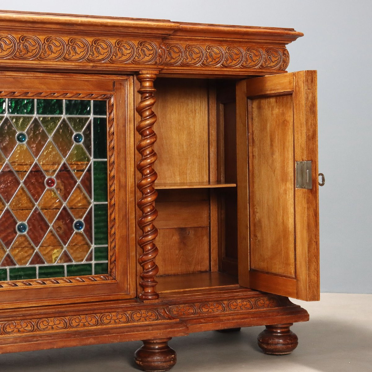 Credenza in Stile Neobarocco in Noce Italia Fine XIX Secolo-photo-1