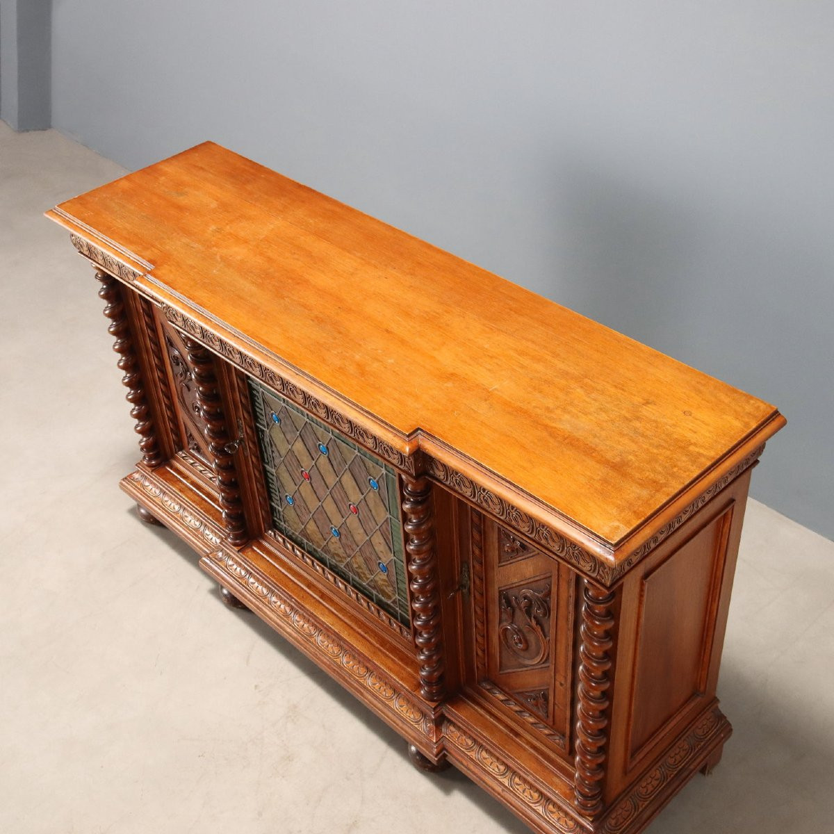 Credenza in Stile Neobarocco in Noce Italia Fine XIX Secolo-photo-8