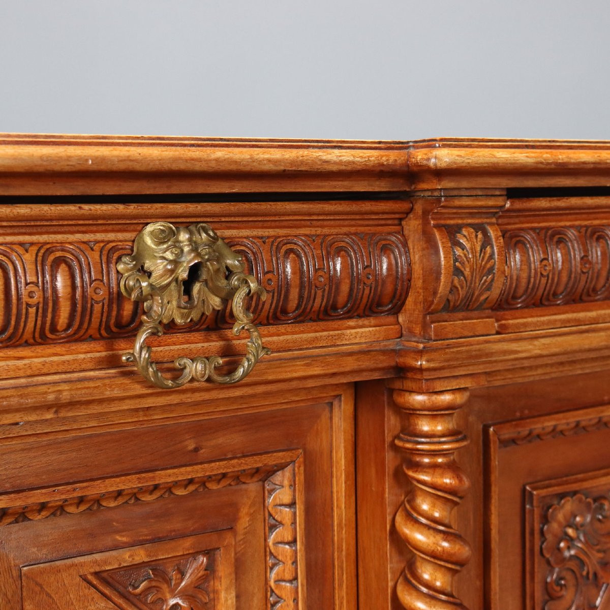 Credenza Neobarocca in Noce Italia, fine XIX Secolo-photo-3