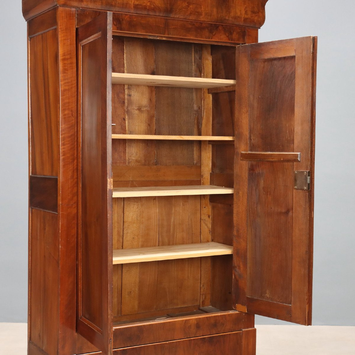 Piccolo Armadio Carlo X in Noce Francia XIX Secolo-photo-3