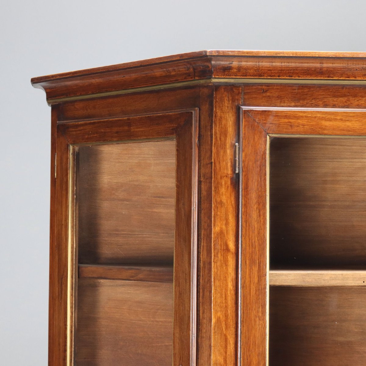 Credenza Doppio Corpo Scantonata in Noce Italia XIX Secolo-photo-2
