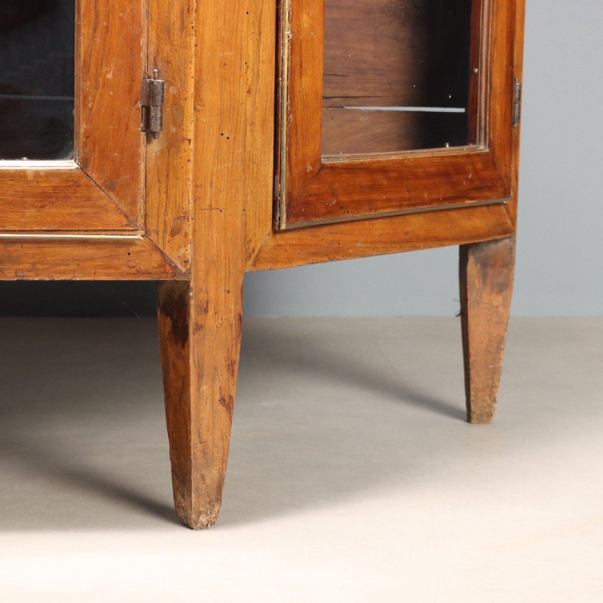Credenza Doppio Corpo Scantonata in Noce Italia XIX Secolo-photo-4