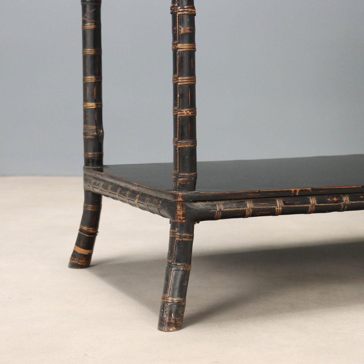 Baule in Legno Laccato in Stile Chinoiserie Cina Fine XIX Secolo-photo-2