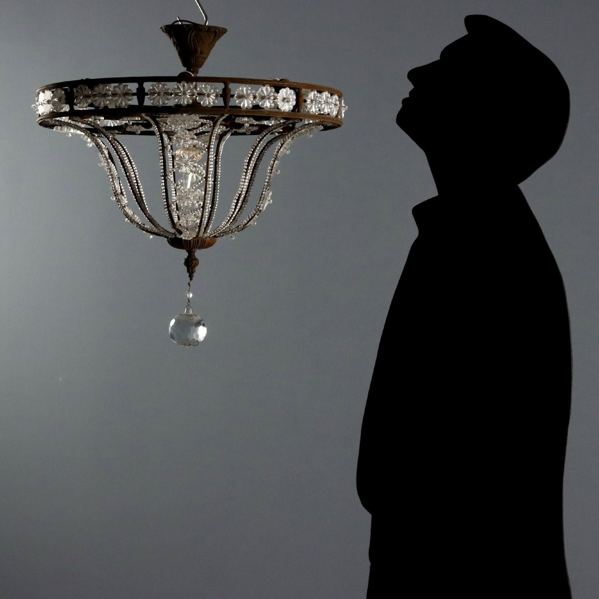Coppia di Lampadari a Otto Luci Italia, inizio XX Secolo-photo-2