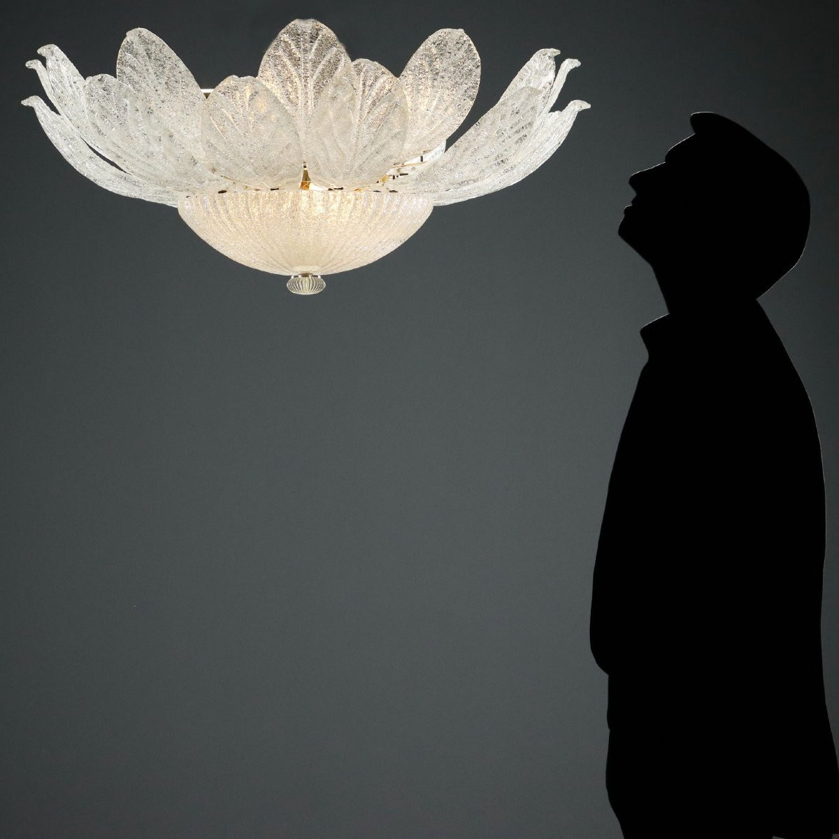 Lampada a Soffitto in Vetro di Murano Anni 90-photo-2