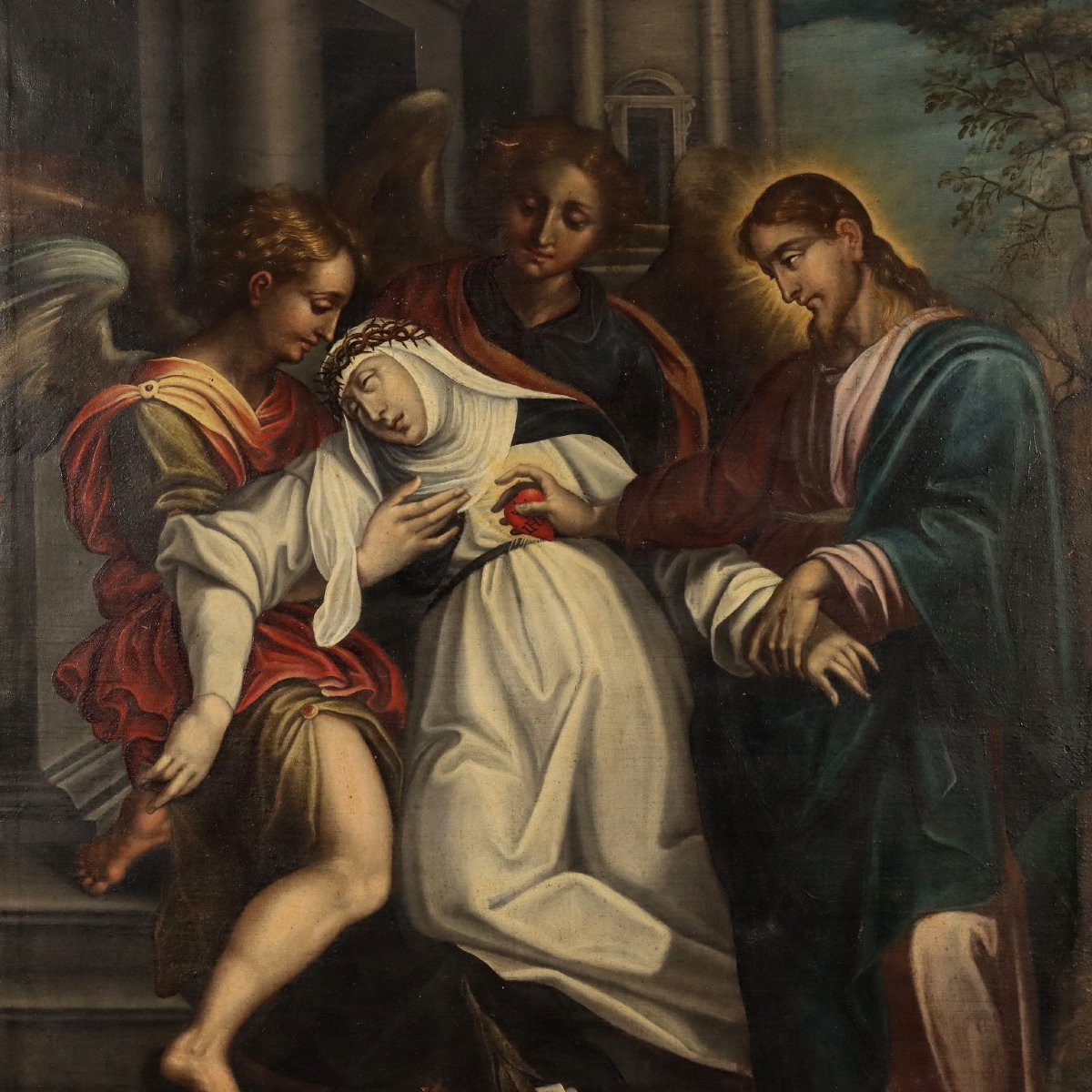 Dipinto Estasi di Santa Caterina da Siena XVII Secolo-photo-3
