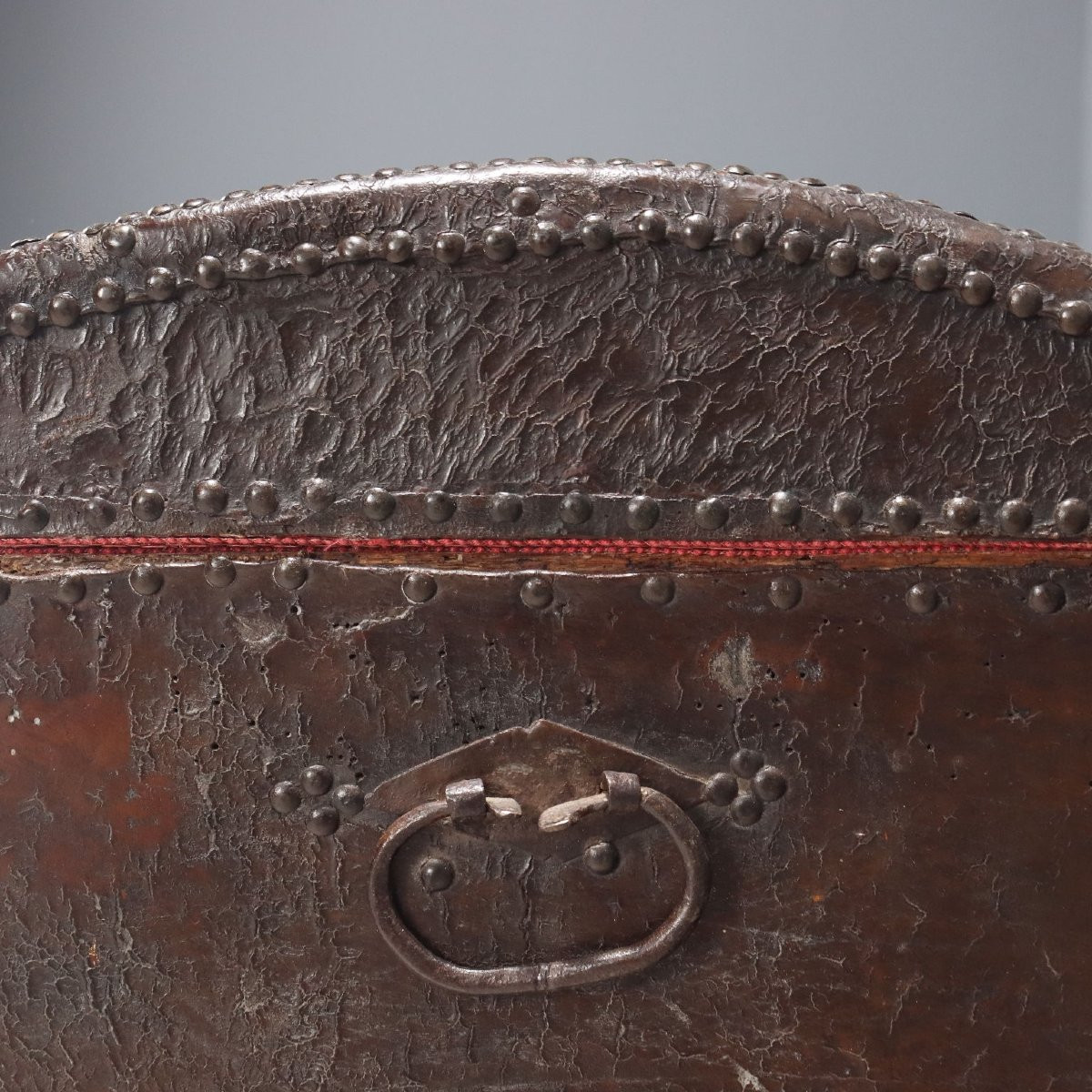 Baule Spagnolo in Legno Rivestito in Cuoio Spagna Fine XVIII Secolo-photo-3