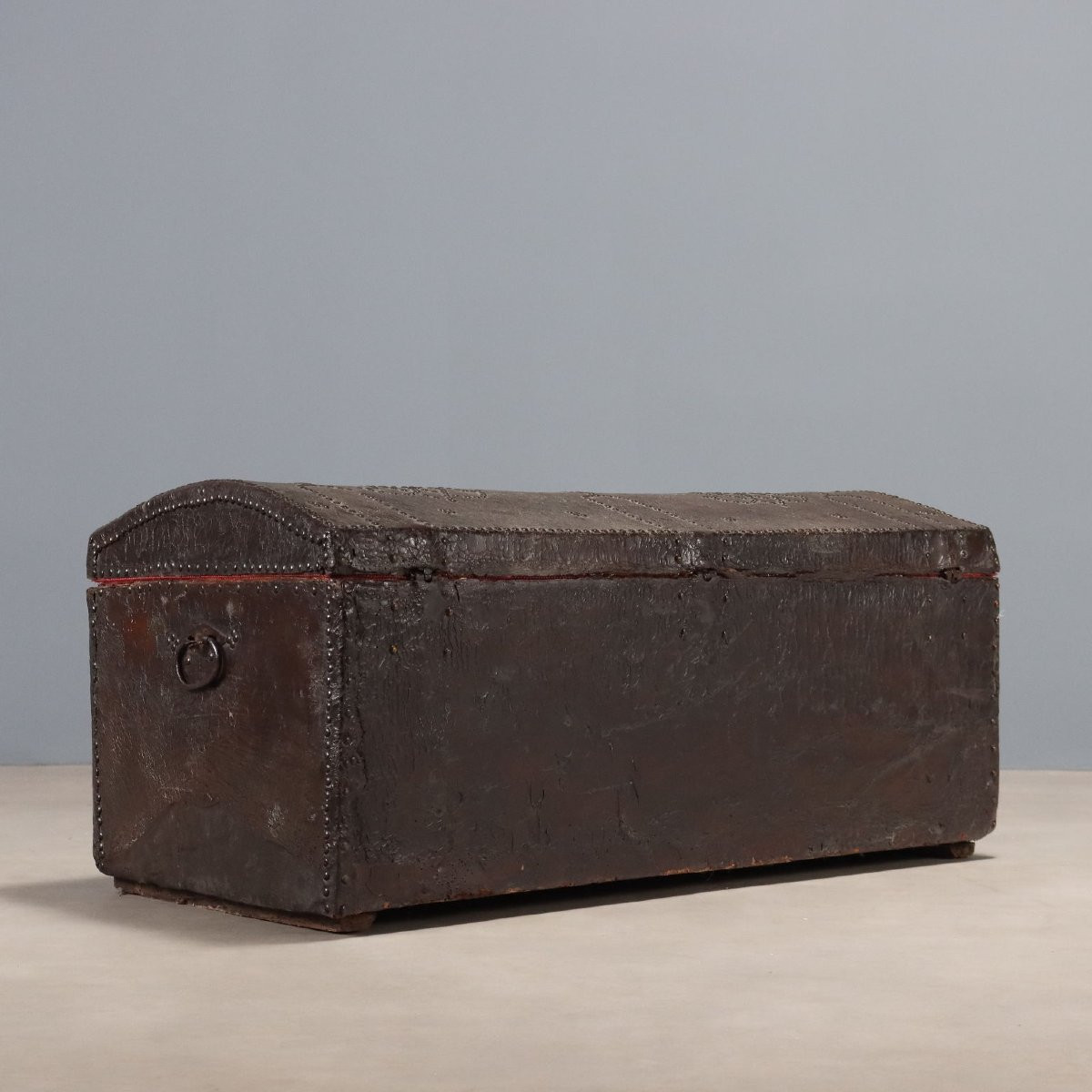 Baule Spagnolo in Legno Rivestito in Cuoio Spagna Fine XVIII Secolo-photo-6