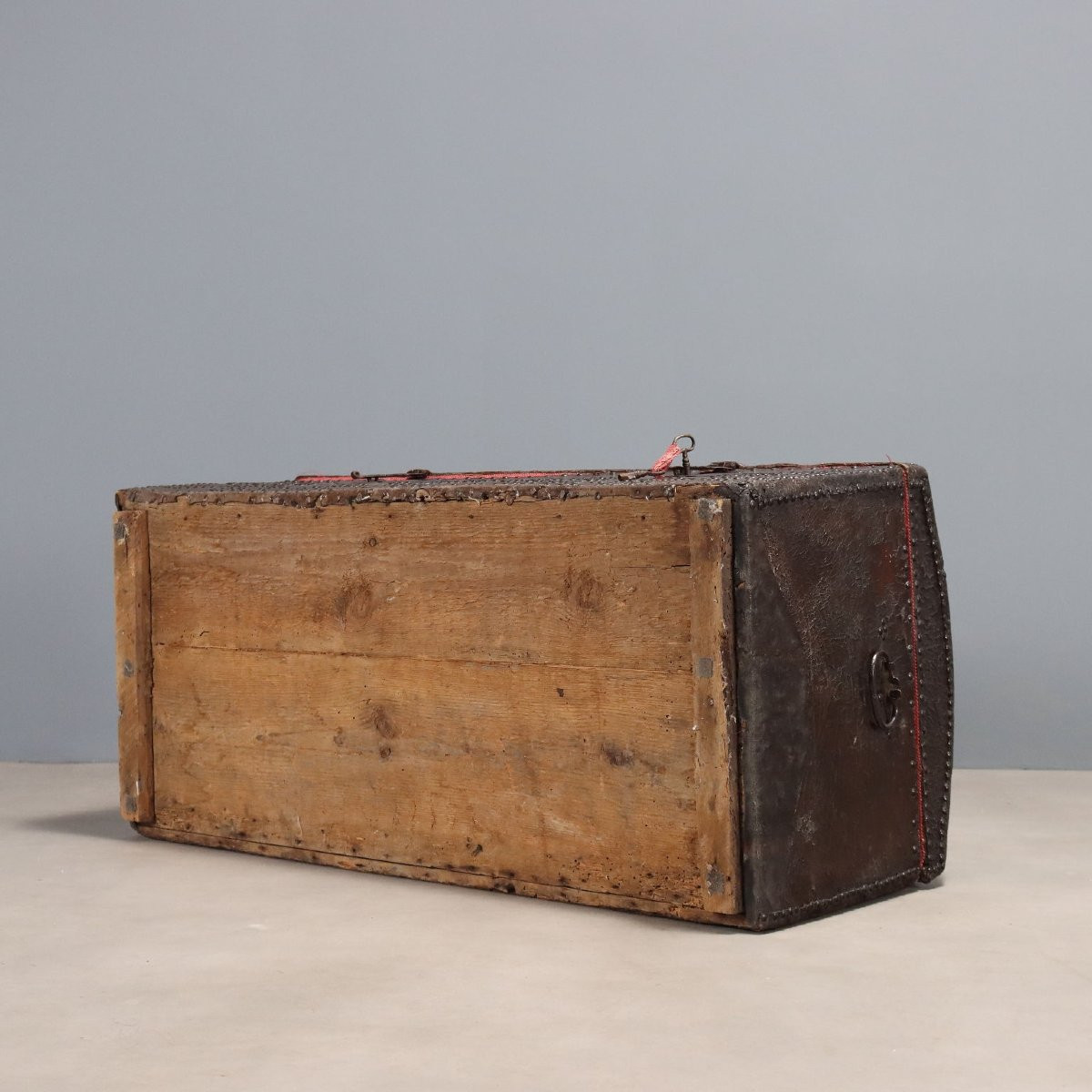 Baule Spagnolo in Legno Rivestito in Cuoio Spagna Fine XVIII Secolo-photo-7