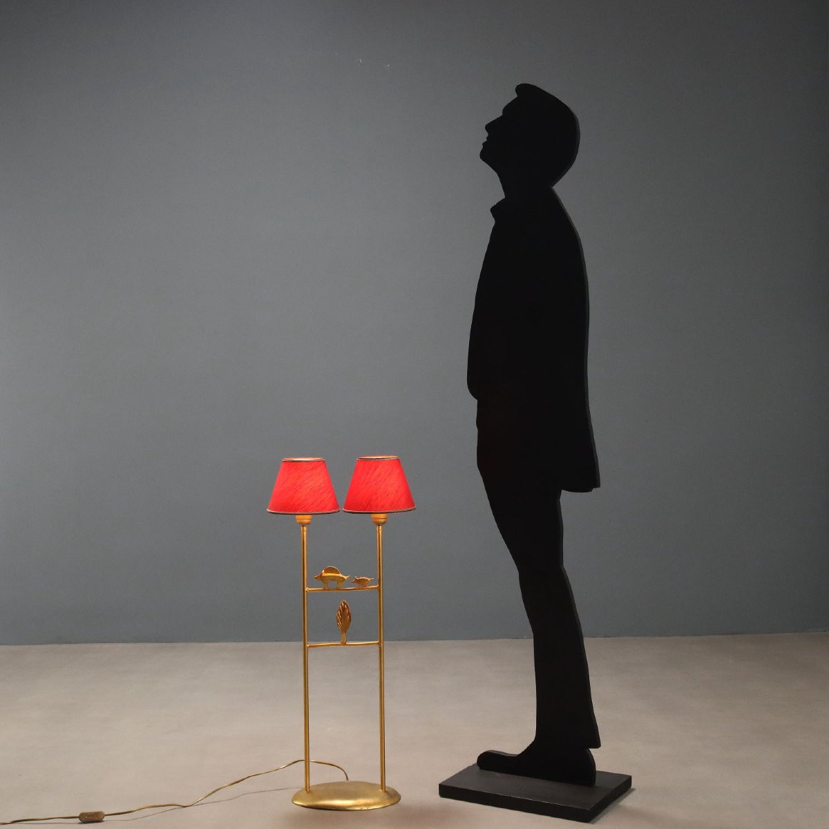 Lampada Scultura in Bronzo Dorato di Pierre Casenove Produzione Fondica Anni 80-photo-2
