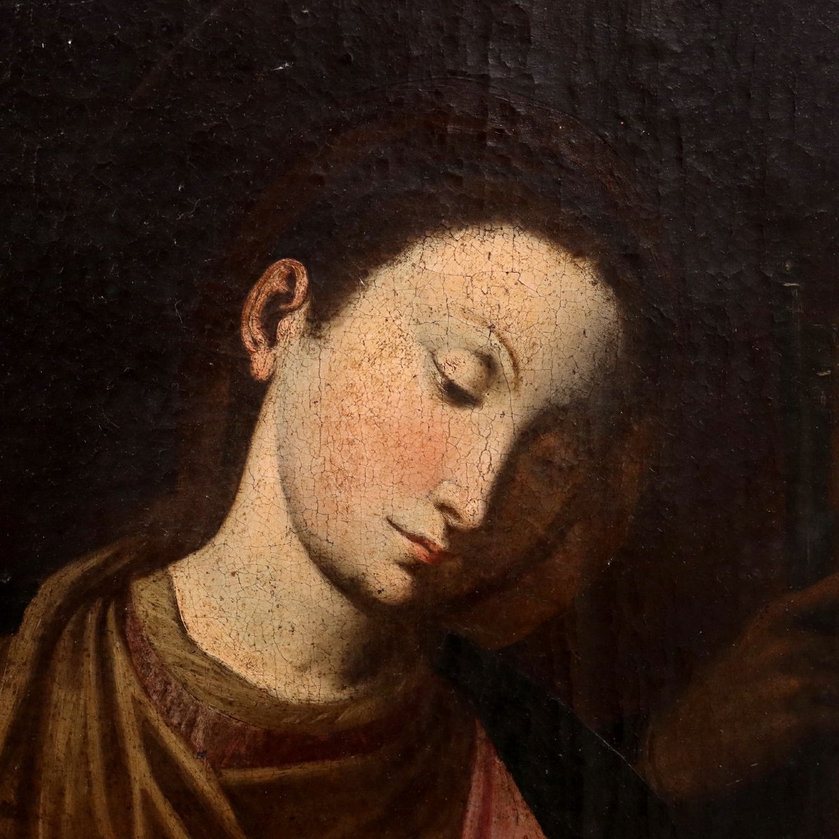 Madonna con Bambino e Santi Dipinto del XVII secolo-photo-3