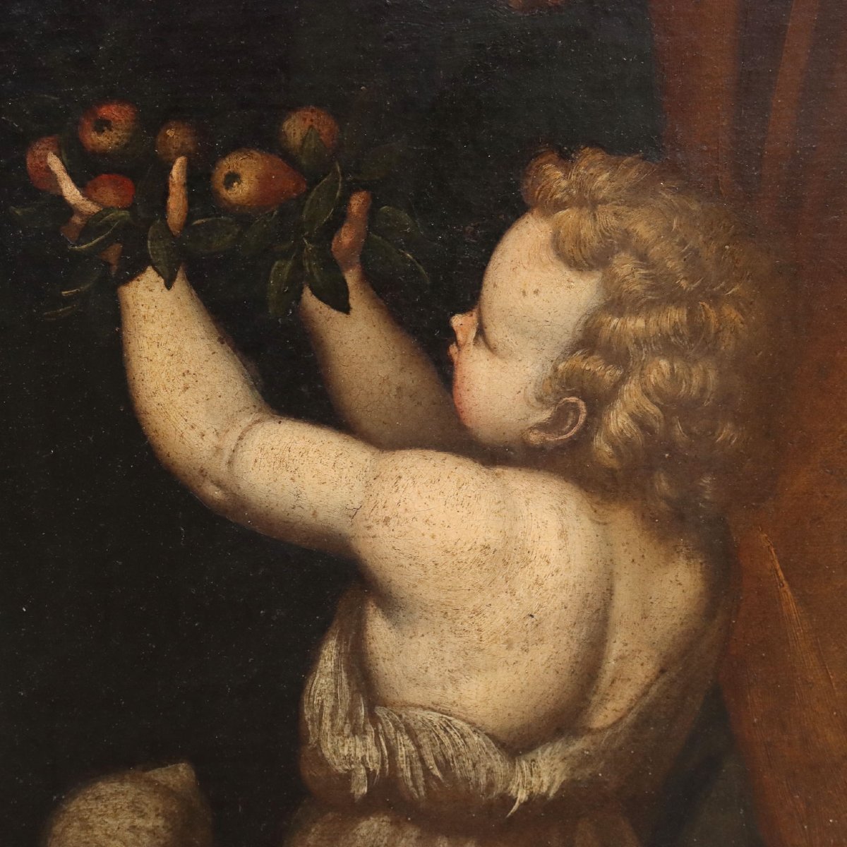 Madonna con Bambino e Santi Dipinto del XVII secolo-photo-2