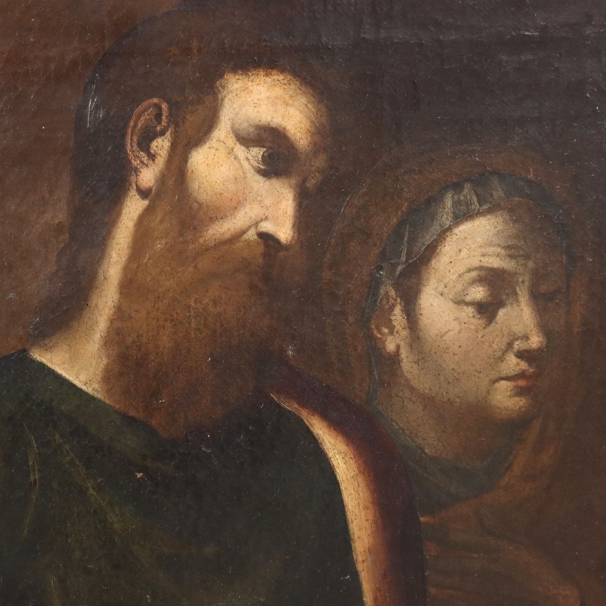 Madonna con Bambino e Santi Dipinto del XVII secolo-photo-4