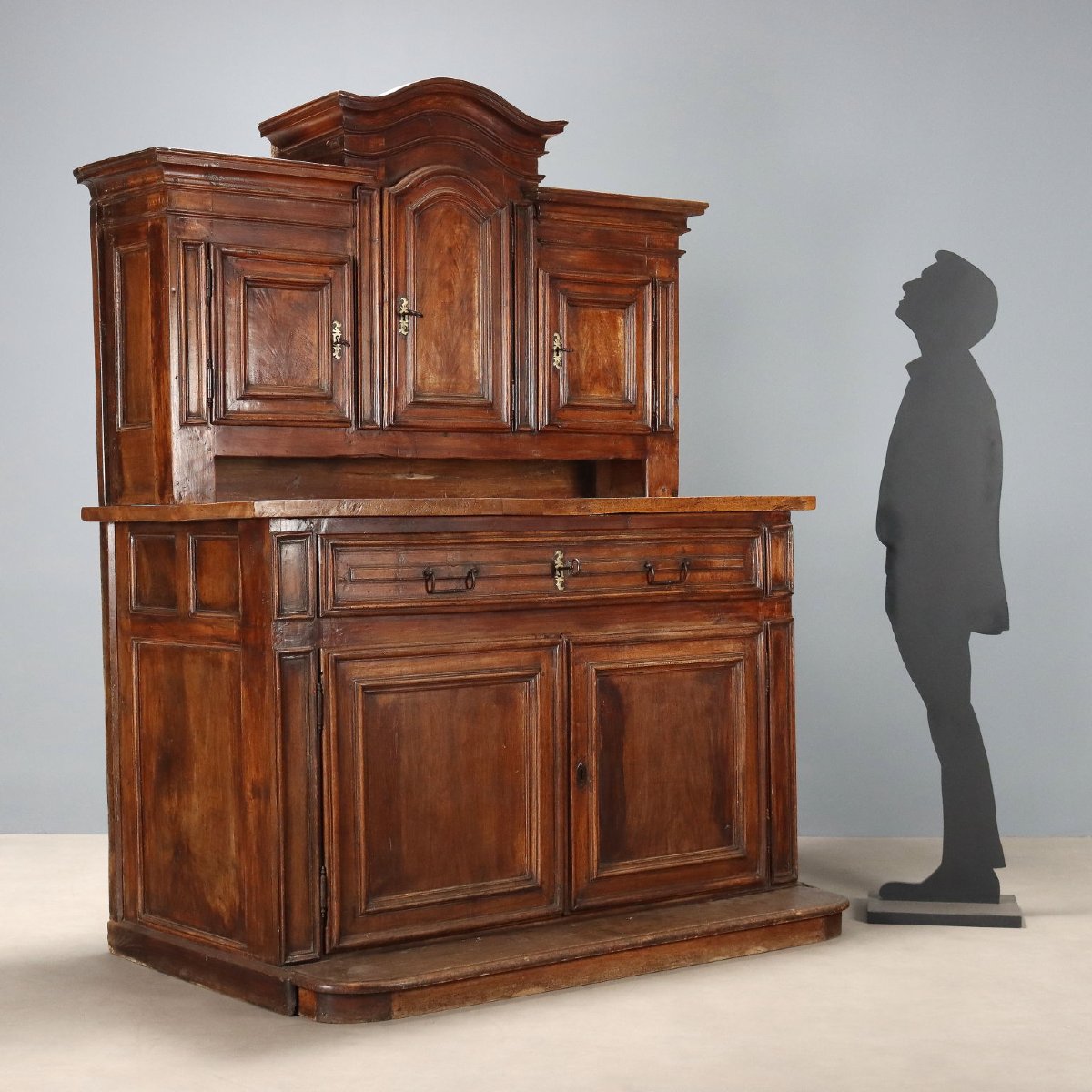 Credenza doppio Corpo Barocca in Noce Piemonte XVIII Secolo-photo-2