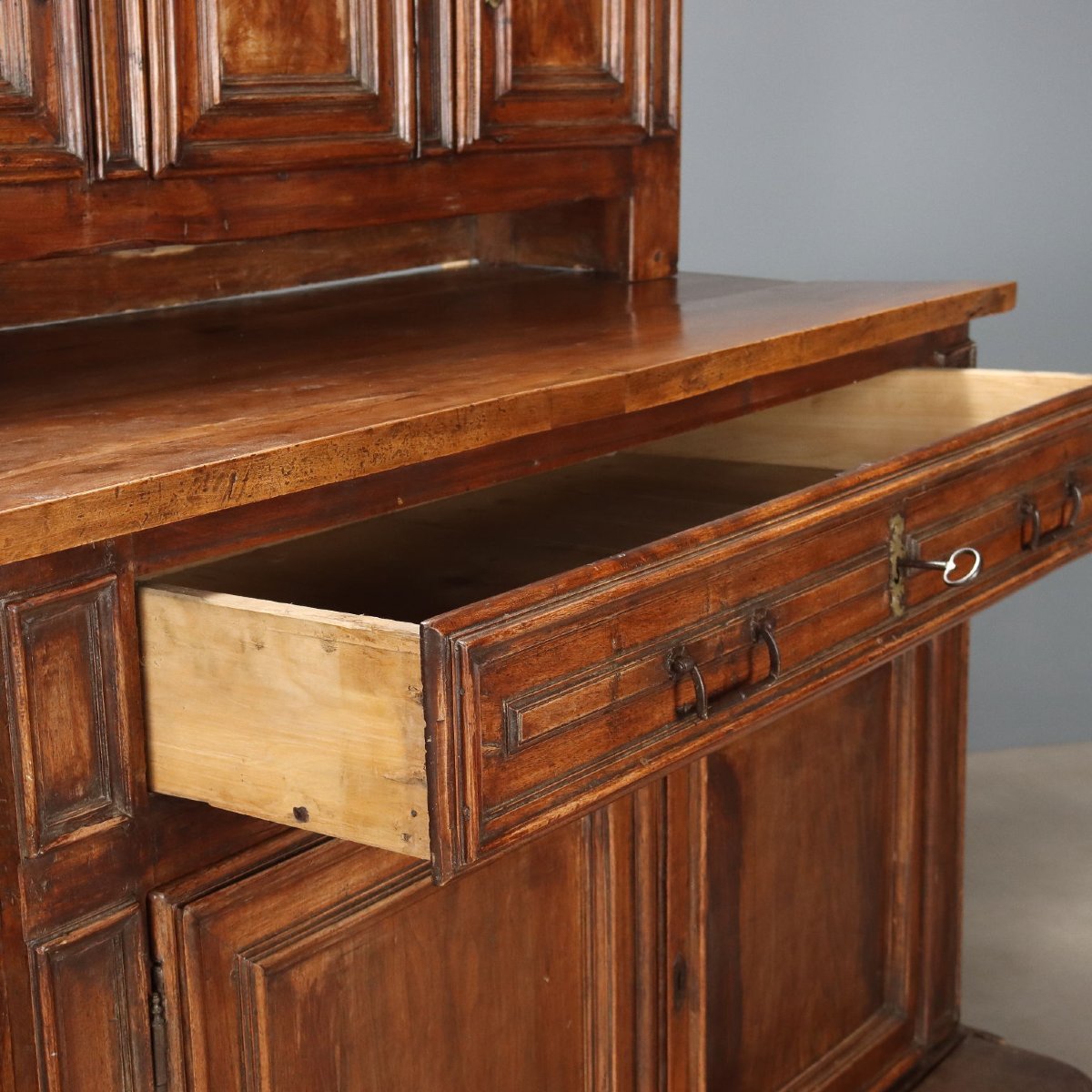 Credenza doppio Corpo Barocca in Noce Piemonte XVIII Secolo-photo-1