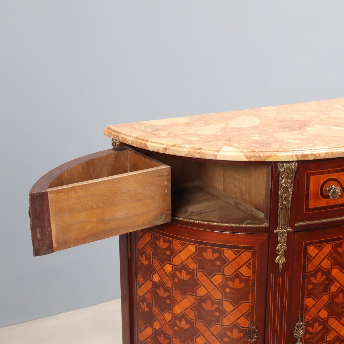 Credenza Demi-Lune in Stile Neoclassico Francia Metà XX Secolo-photo-4