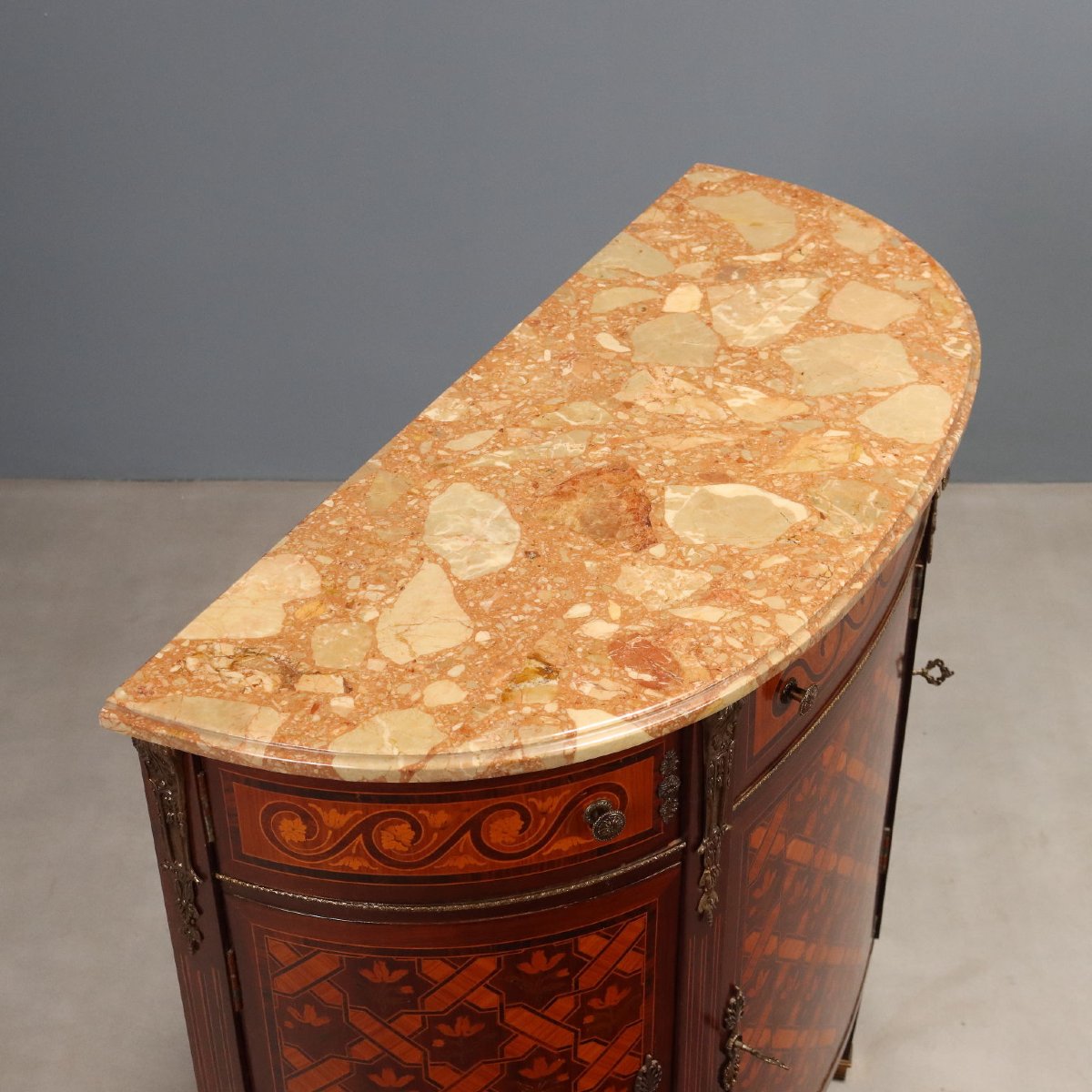 Credenza Demi-Lune in Stile Neoclassico Francia Metà XX Secolo-photo-7
