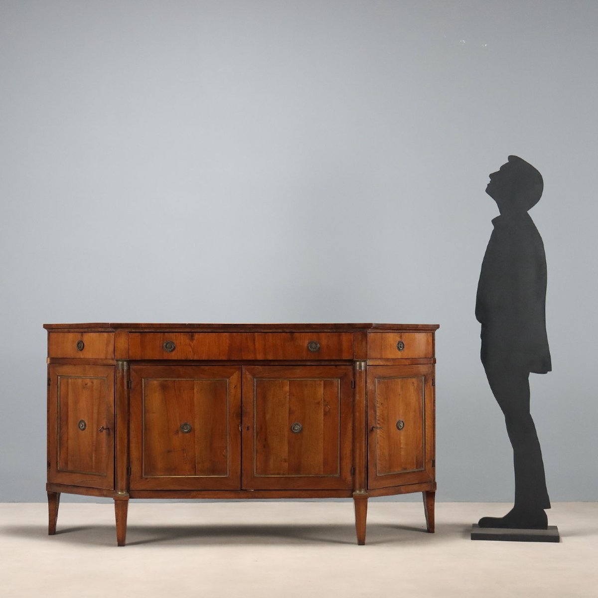 Credenza Scantonata Impero in Noce Veneto Primo Quarto XIX Secolo-photo-2