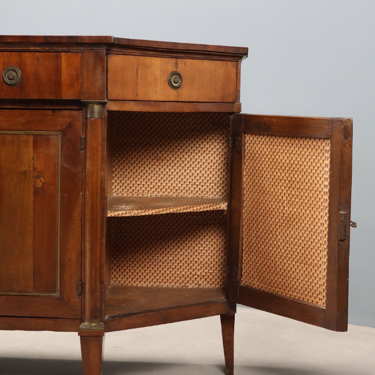 Credenza Scantonata Impero in Noce Veneto Primo Quarto XIX Secolo-photo-3