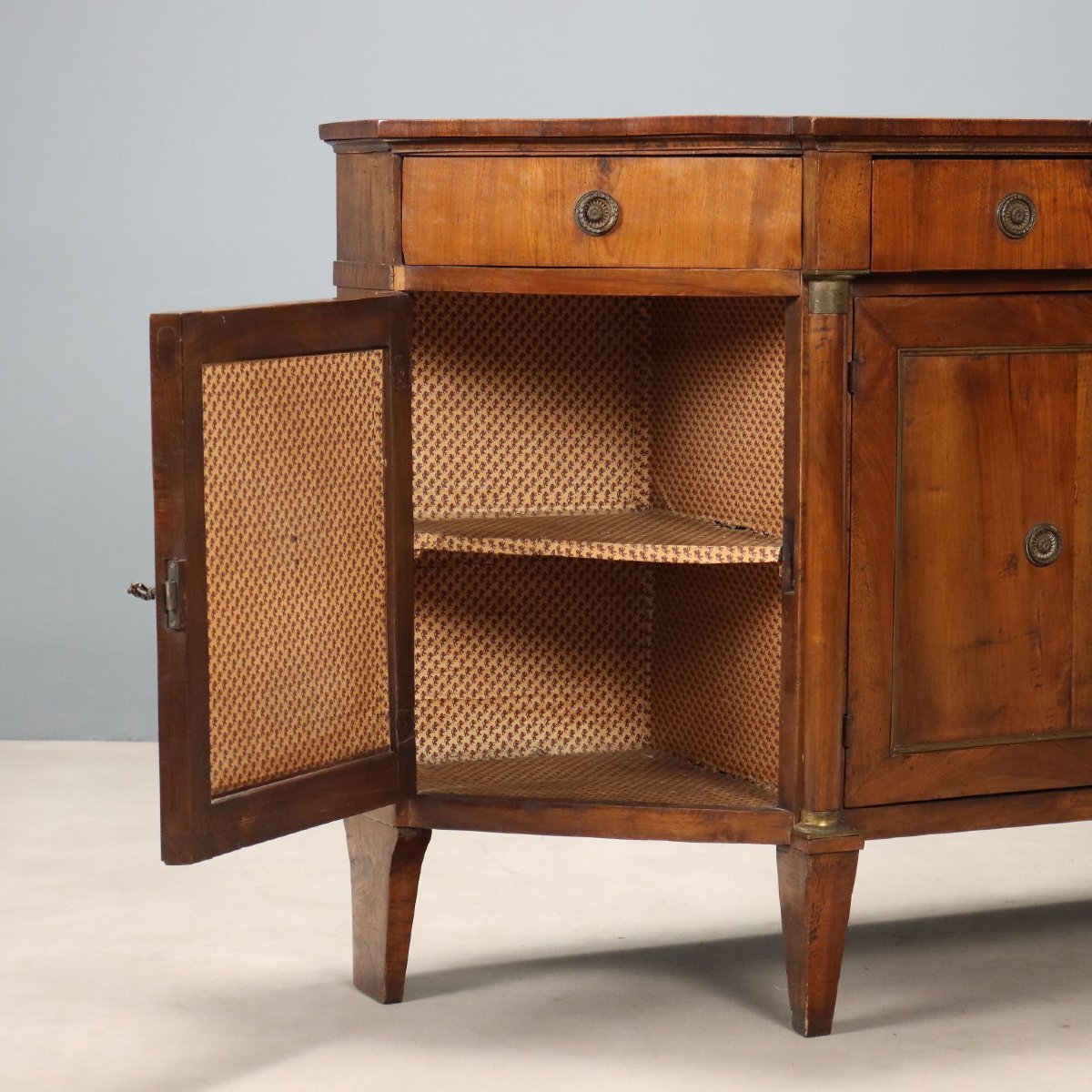 Credenza Scantonata Impero in Noce Veneto Primo Quarto XIX Secolo-photo-4