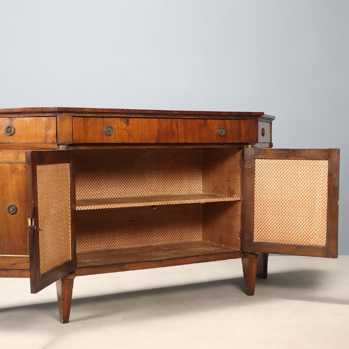 Credenza Scantonata Impero in Noce Veneto Primo Quarto XIX Secolo-photo-5