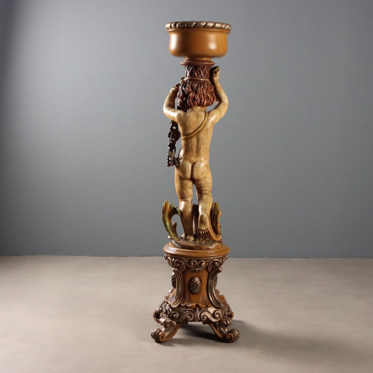 Colonna Portavaso in Stile Barocco Italia Seconda Metà XX Secolo-photo-1