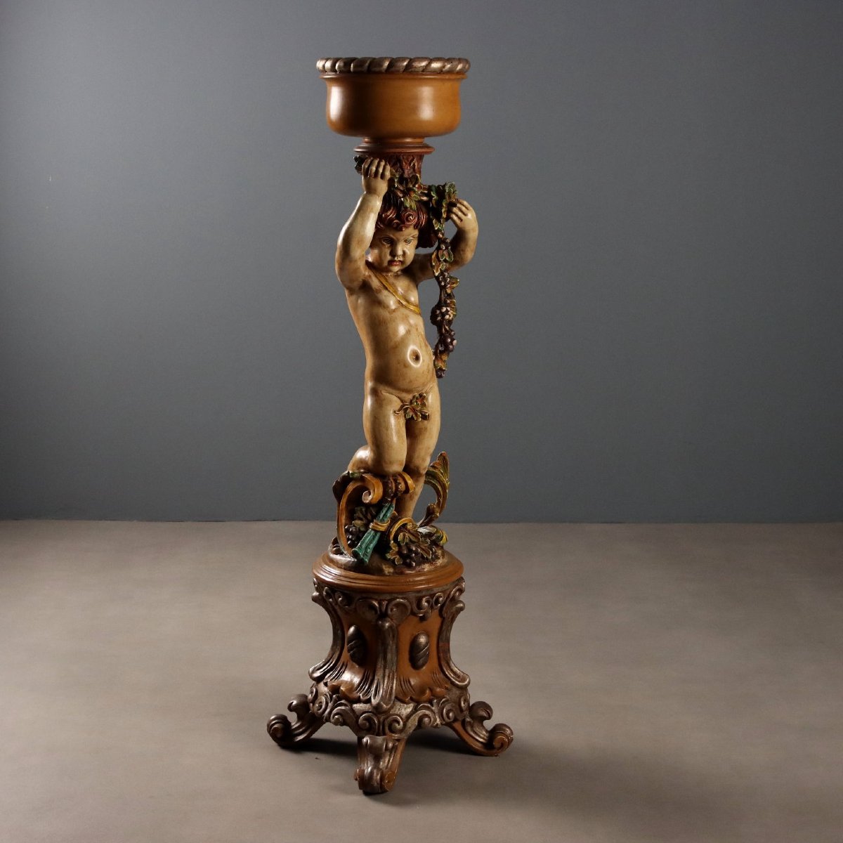 Colonna Portavaso in Stile Barocco Italia Seconda Metà XX Secolo