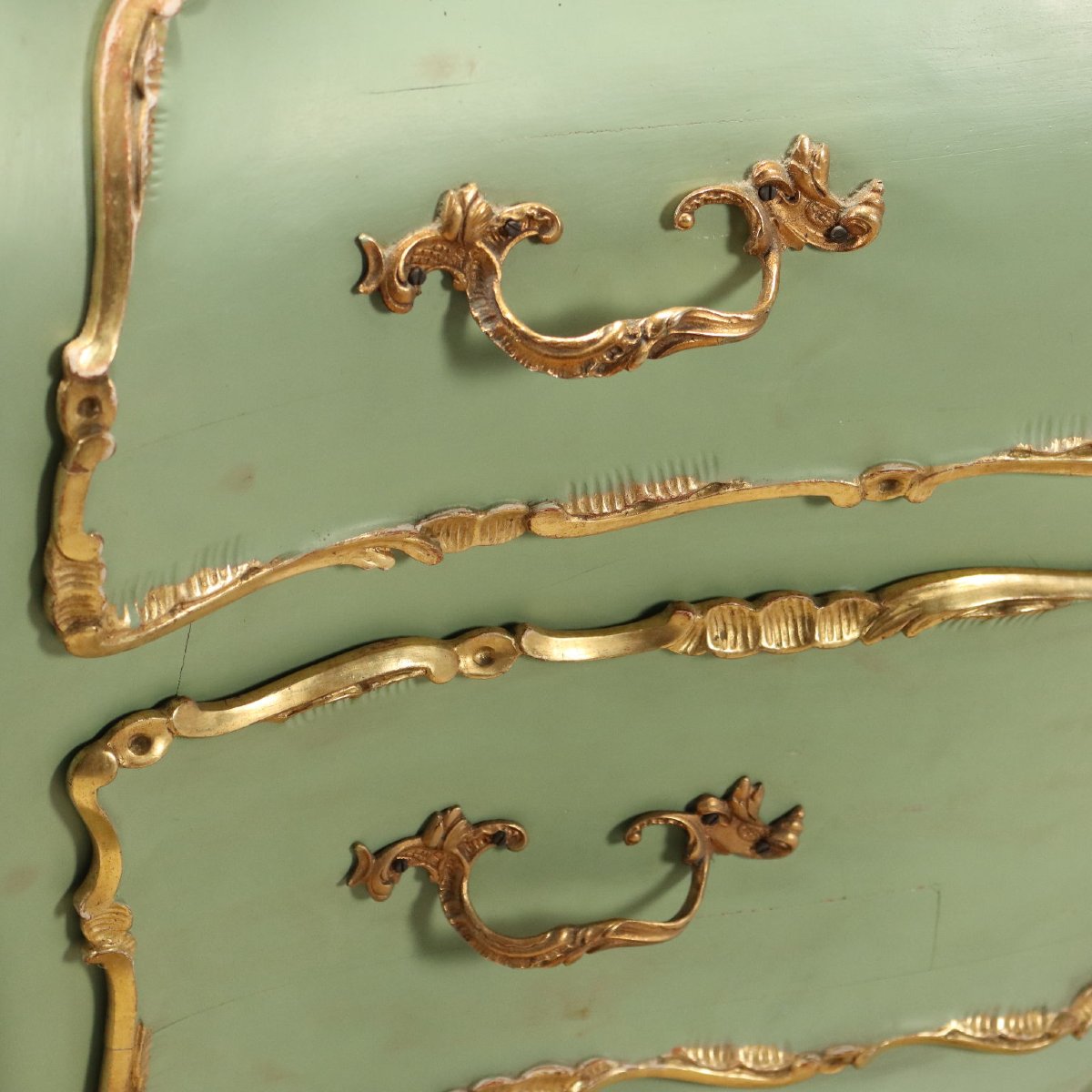 Cassettone in Stile Barocchetto Laccato e Dorato Italia Inizio XX Secolo-photo-4