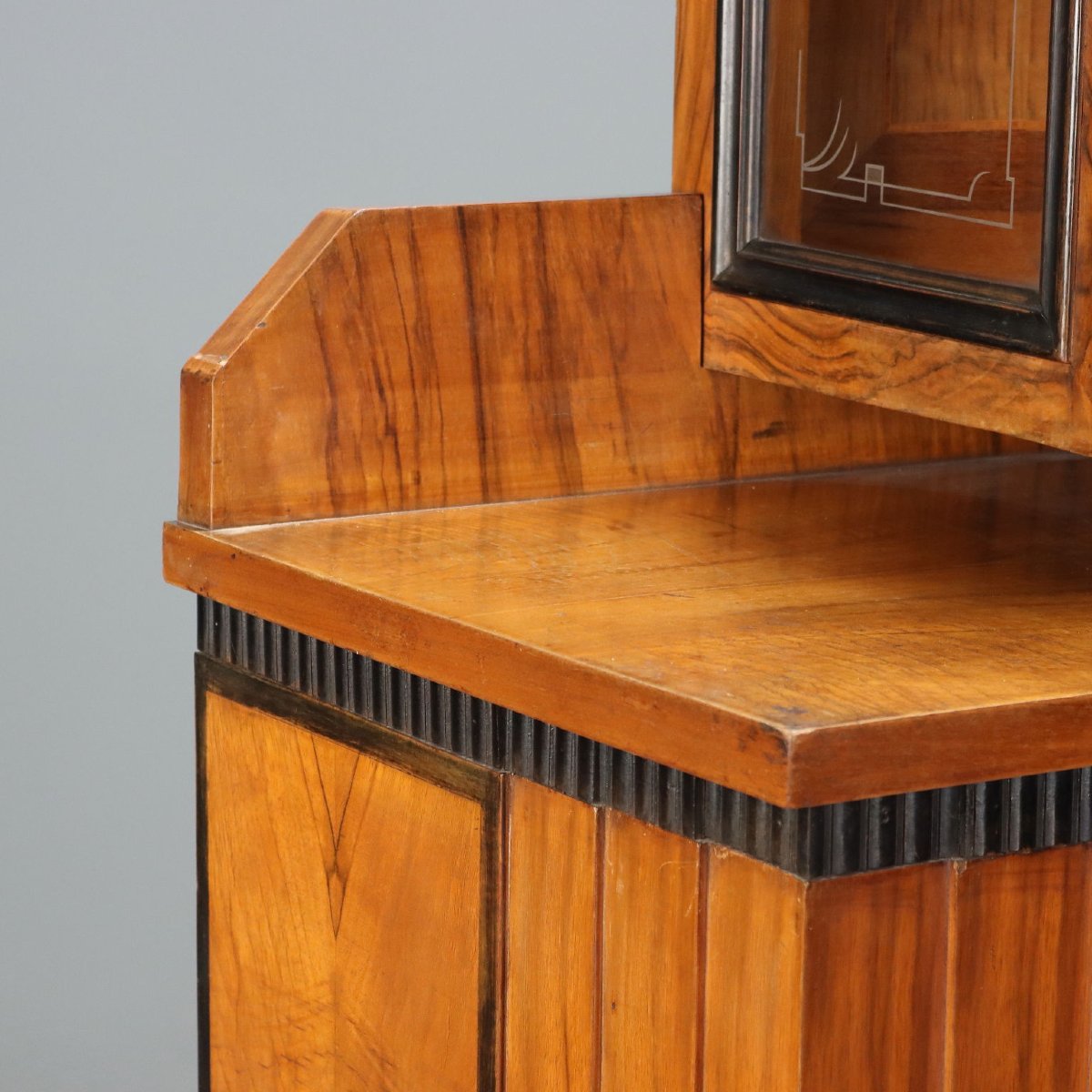 Credenza Art Decò in Noce e Radica di Noce Italia Secondo Quarto XX Secolo-photo-5