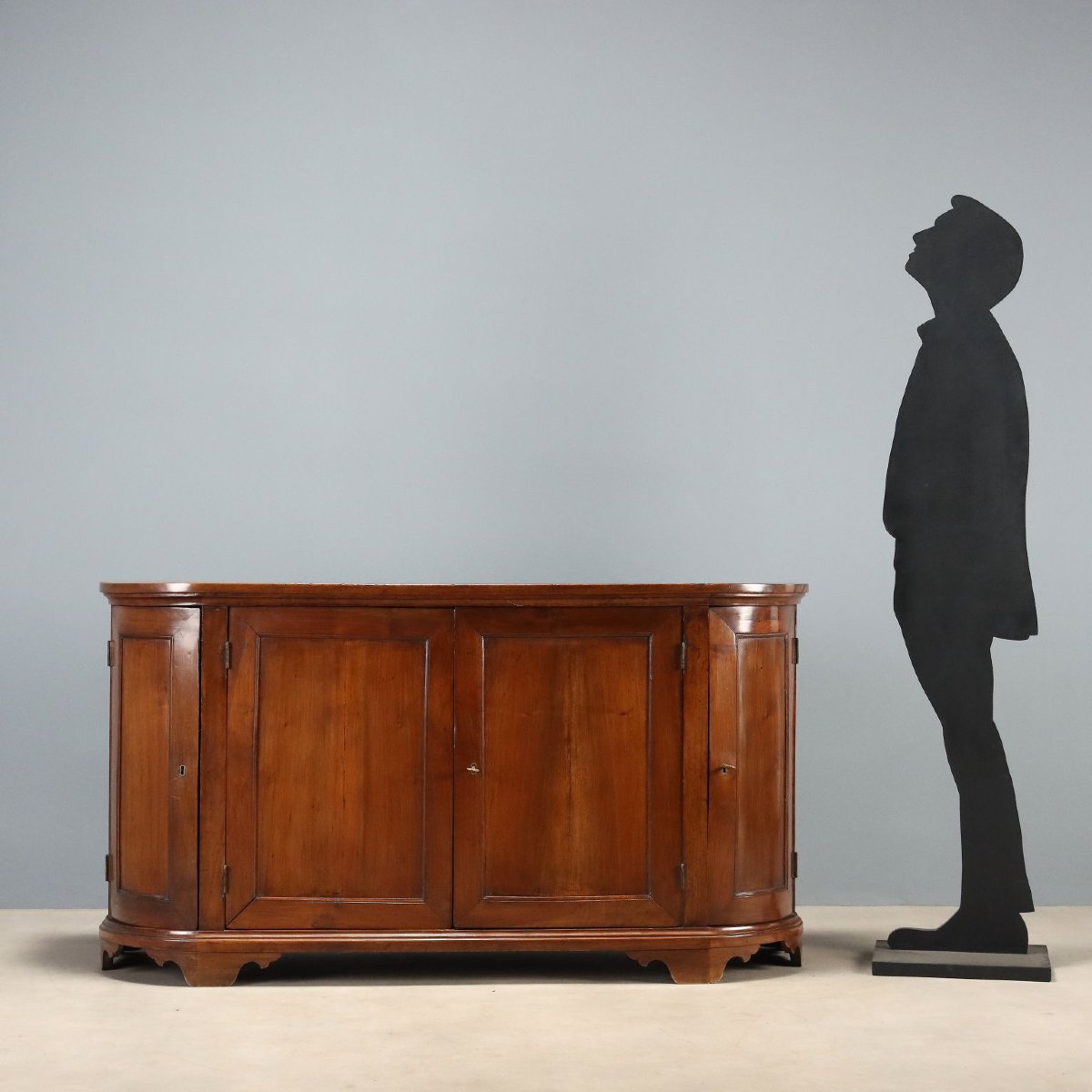 Credenza Scantonata in Noce Italia Metà XIX Secolo-photo-2