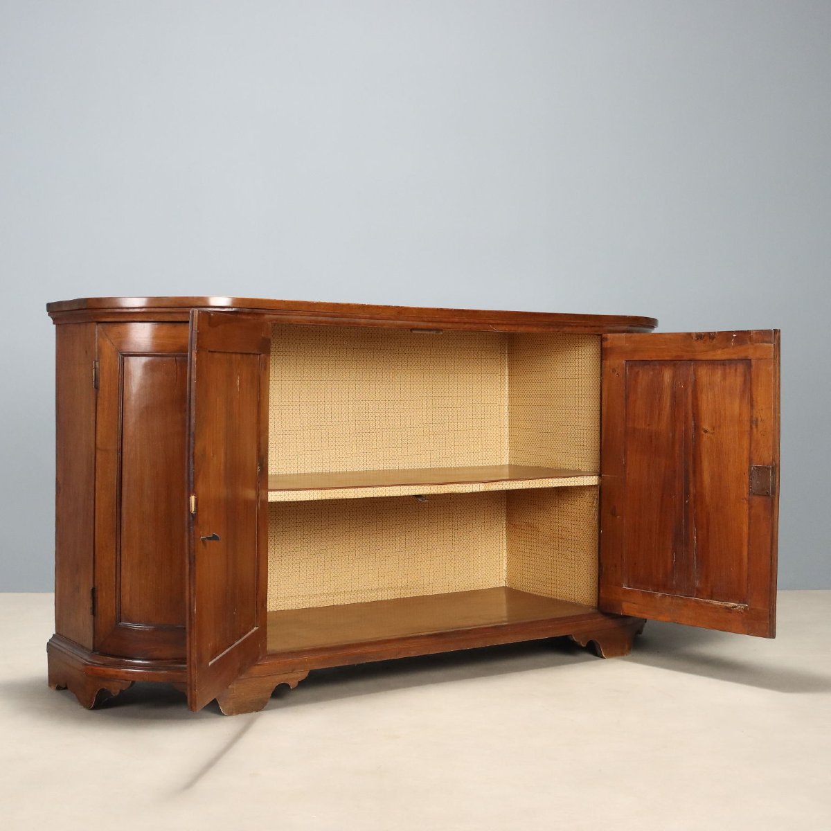 Credenza Scantonata in Noce Italia Metà XIX Secolo-photo-1