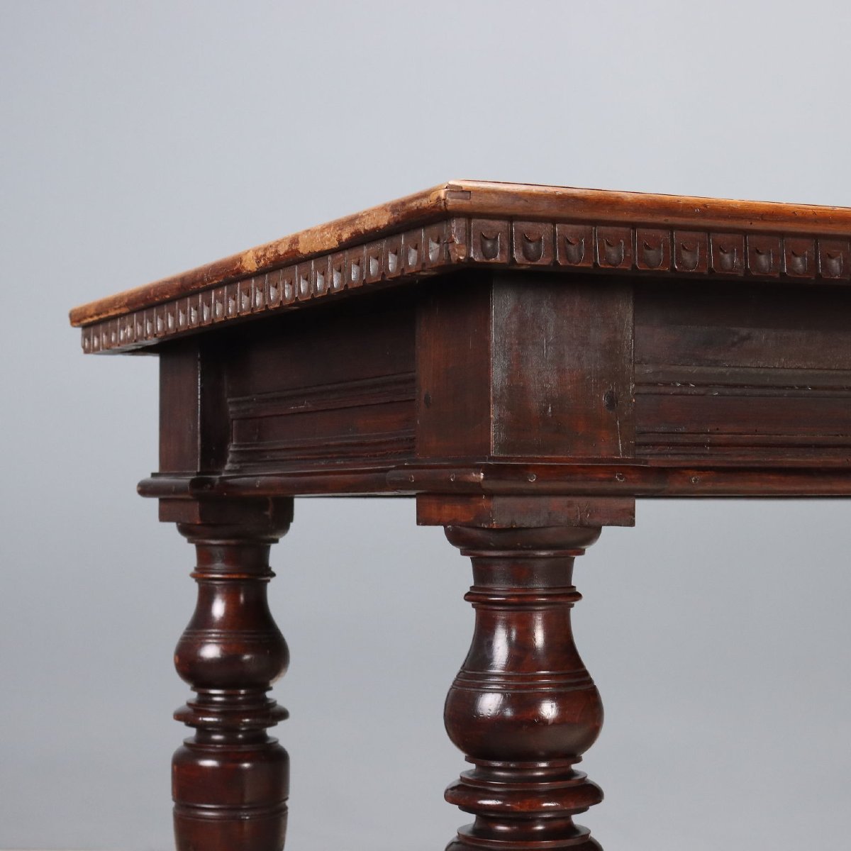 Tavolo in Noce con Gambe Tornite Italia Fine XIX Secolo-photo-2